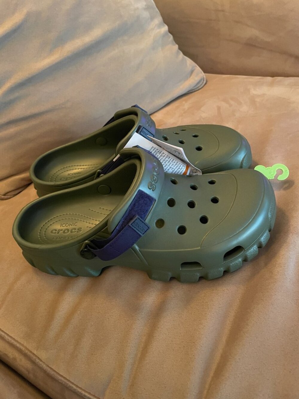 Crocs Unisex Offroad Sport Clogs, Army Green & Navy. M 11, Unisex Men's Women's.